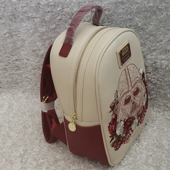 NWT Loungefly Darth Vader Floral embroideries mini backpack - Picture 2 of 16